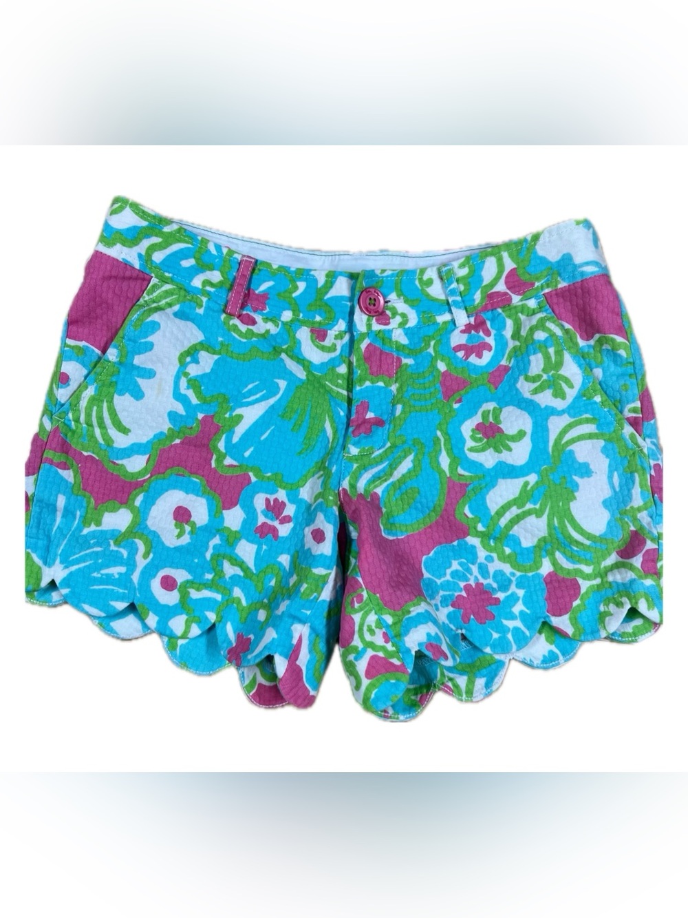 Lily Pulitzer Floral Buttercup Women's Shorts - Blue, Green & Pink, size 2